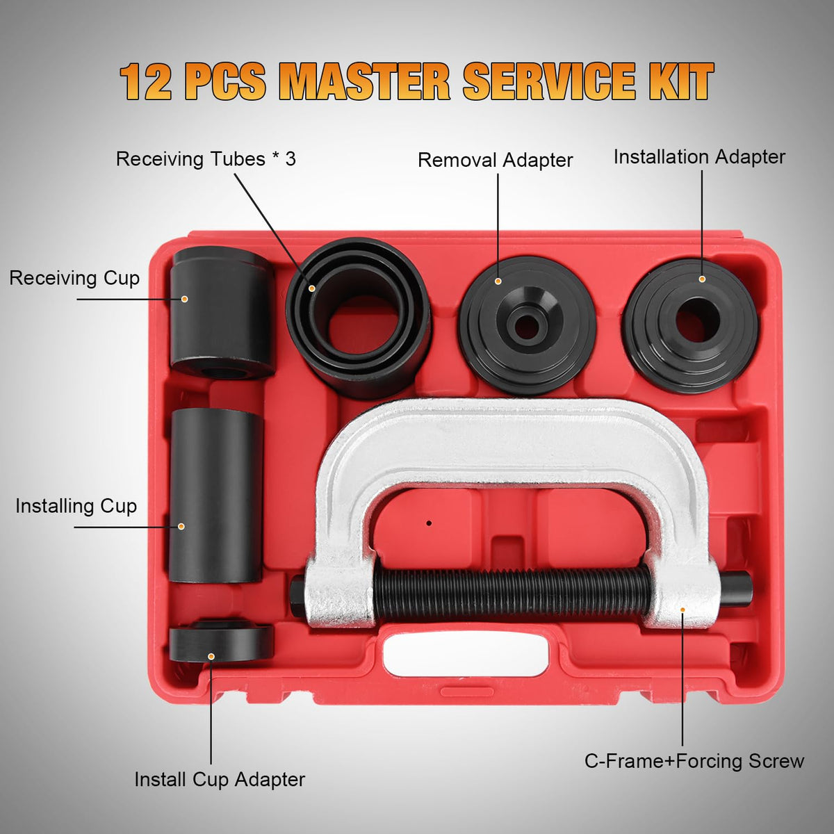 Ball Joint Press Kit with U-Joint and Brake Anchor Pin Tools O8914