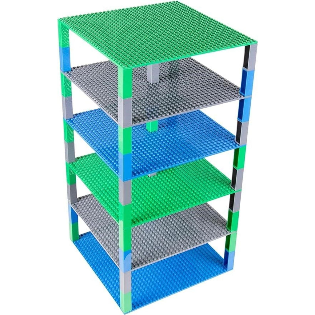 10 x 10 in 6 Baseplates with 50 Stackers Building Toy Blocks Q1525
