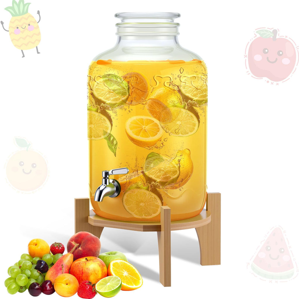3 Gallon Glass Beverage Dispenser with Stand I142