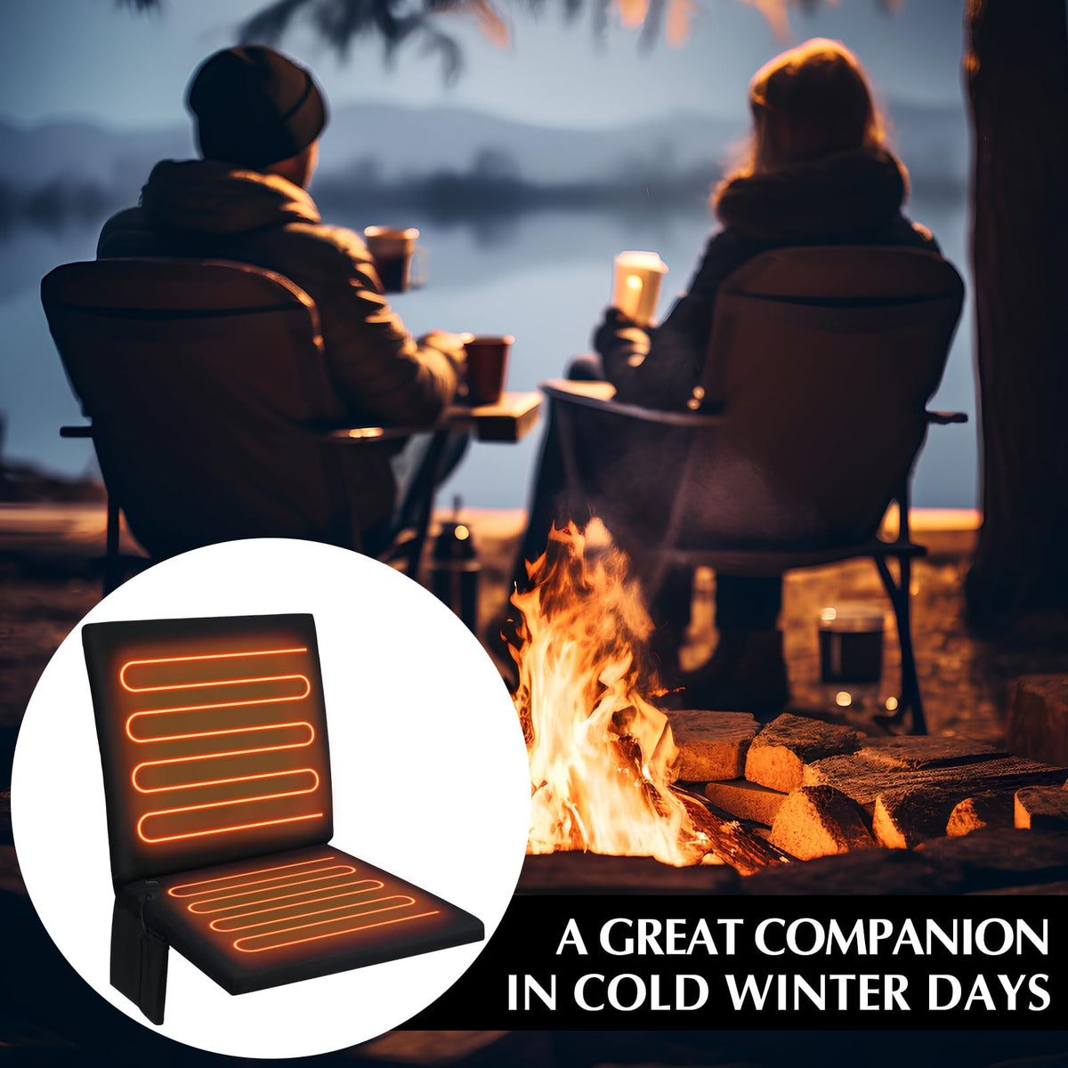 2 Pcs Waterproof Heated Seat Cushion E7506