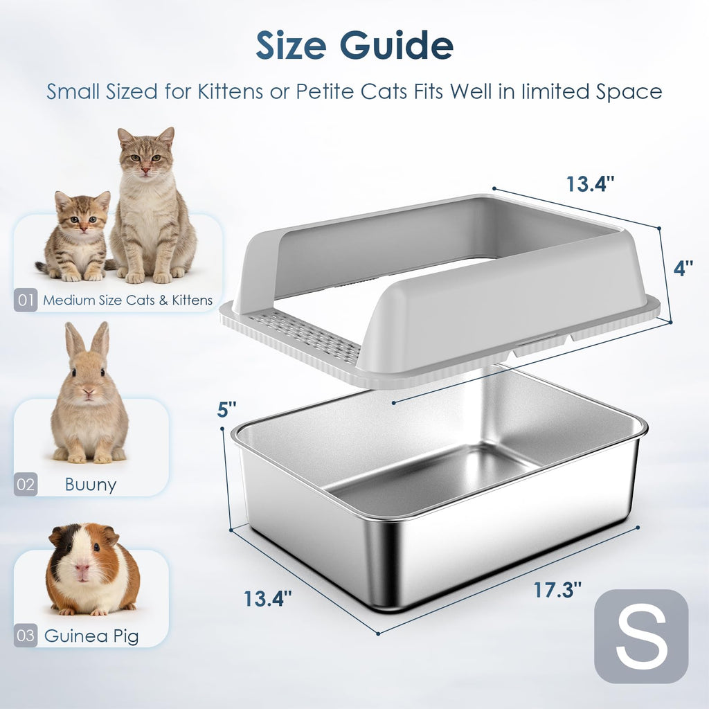 Stainless Steel Cat Litter Box with Lid A492601