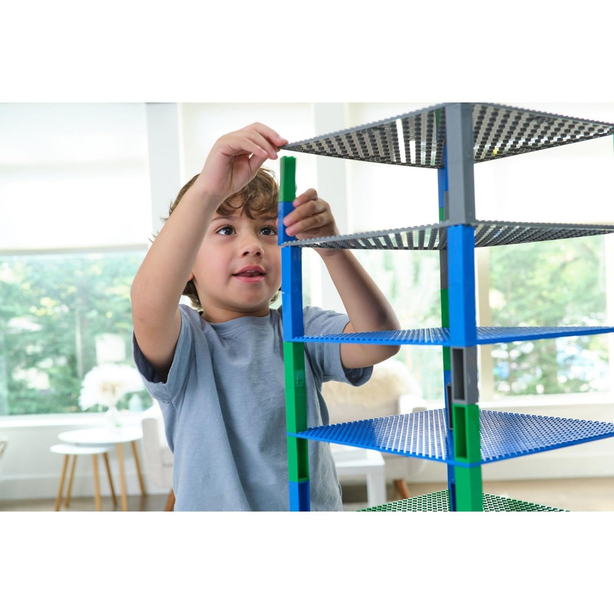 10 x 10 in 6 Baseplates with 50 Stackers Building Toy Blocks Q1525