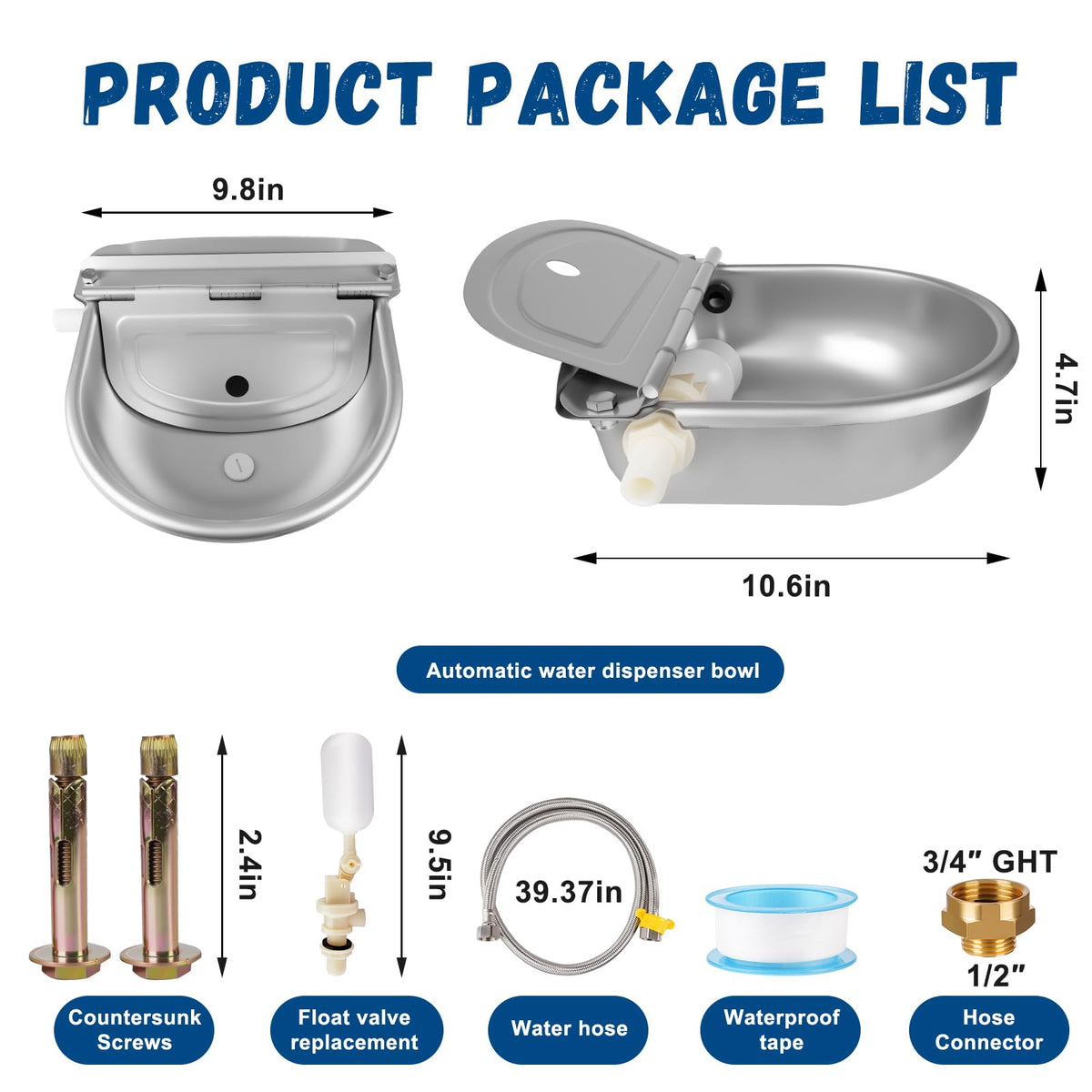 Automatic Chicken Waterer 304 Steel Poultry Water Dispenser D830952