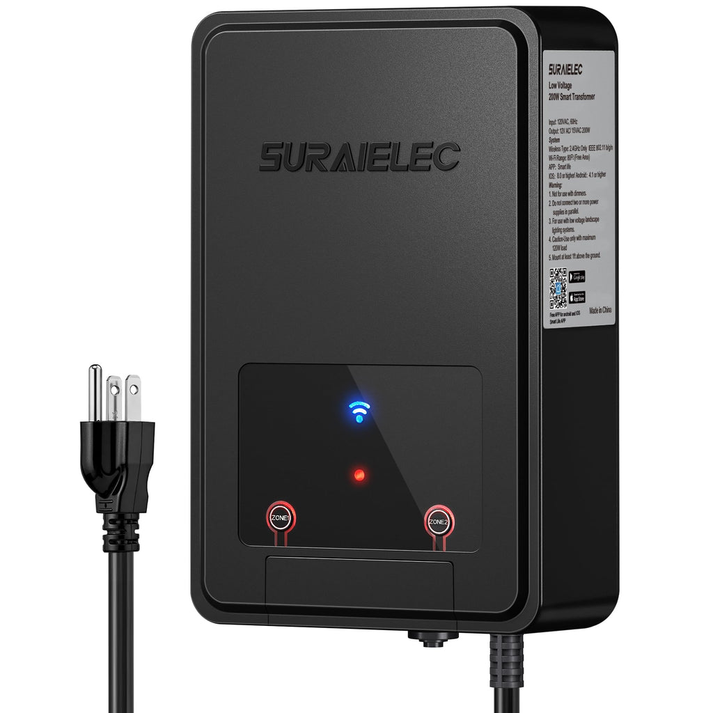 Wi-Fi Low Voltage Landscape Transformer with 2 Zones, 12V 15V AC N9729