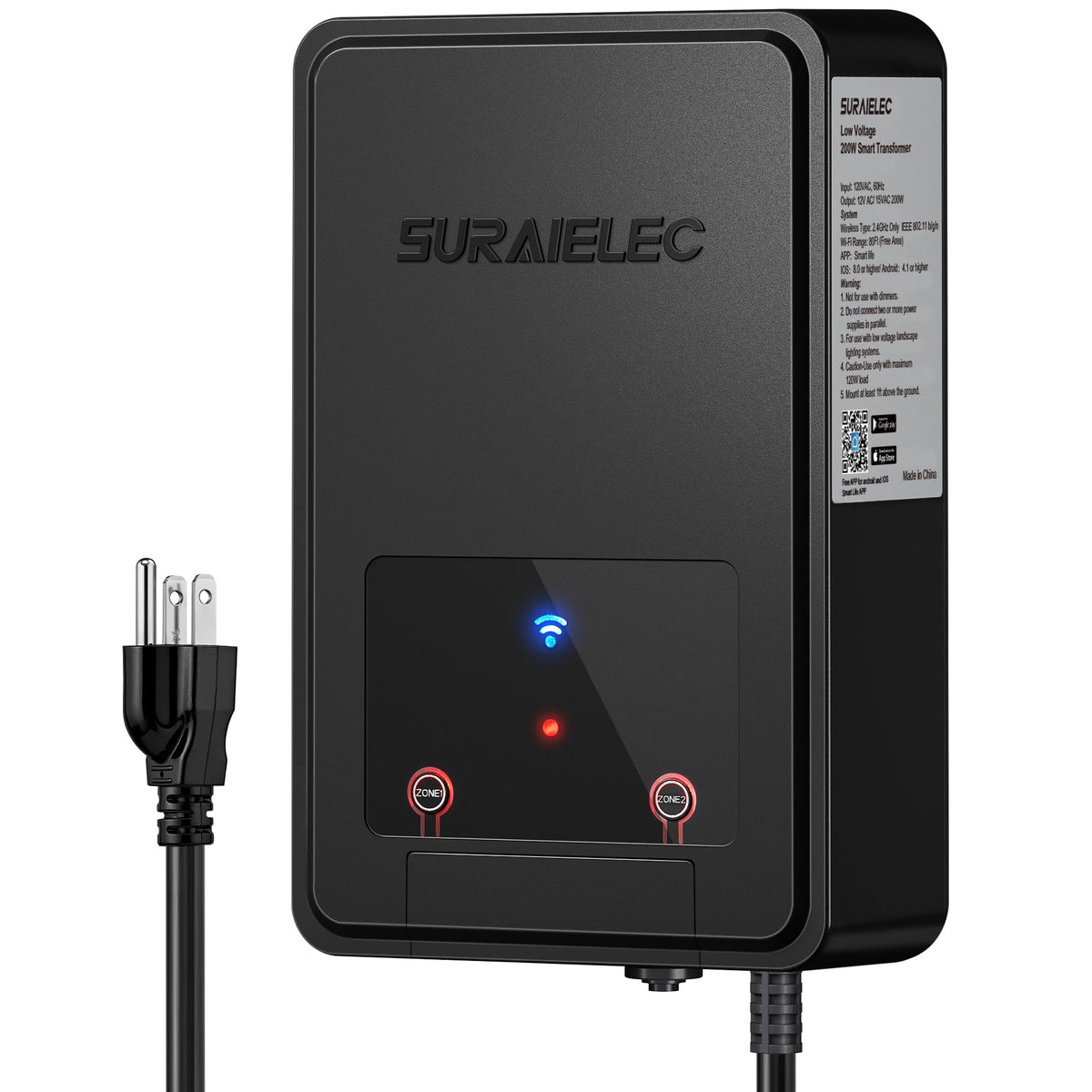 Wi-Fi Low Voltage Landscape Transformer with 2 Zones, 12V 15V AC N9729