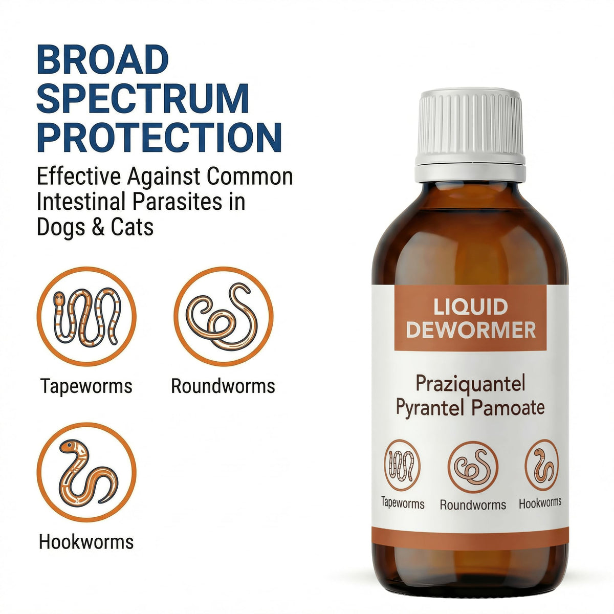 Praziquantel & Pyrantel Liquid Dewormer for Dog and Cat 3.4 fl oz K941