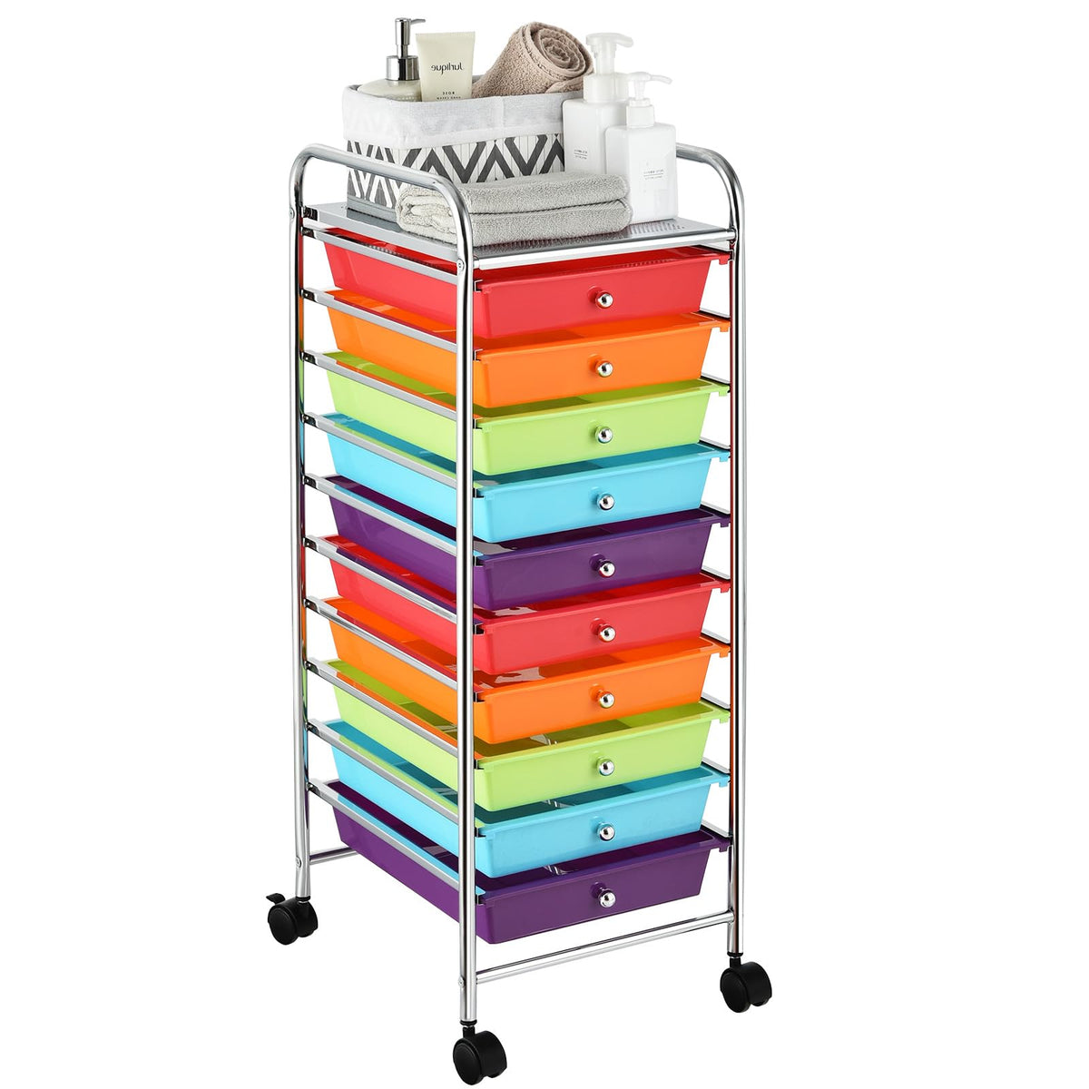 10 Drawer Rolling Storage Cart with Wheels G2920