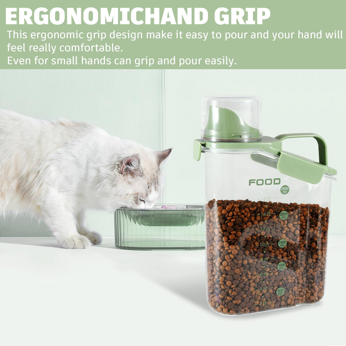 Airtight Pet Food Storage Container with Measuring Cups G864546