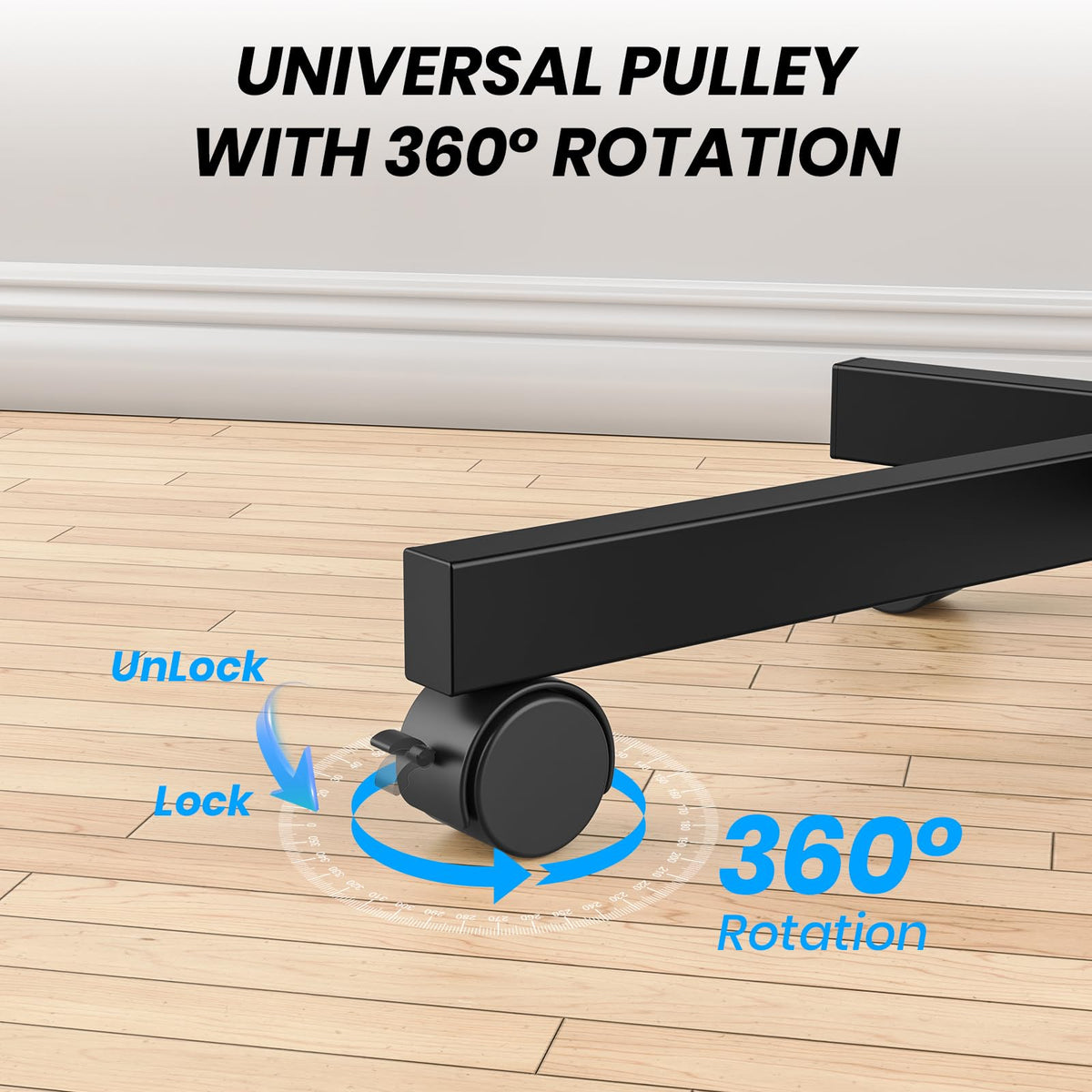 Height Adjustable Rolling TV Cart with Shelf and Locking Wheels A796173