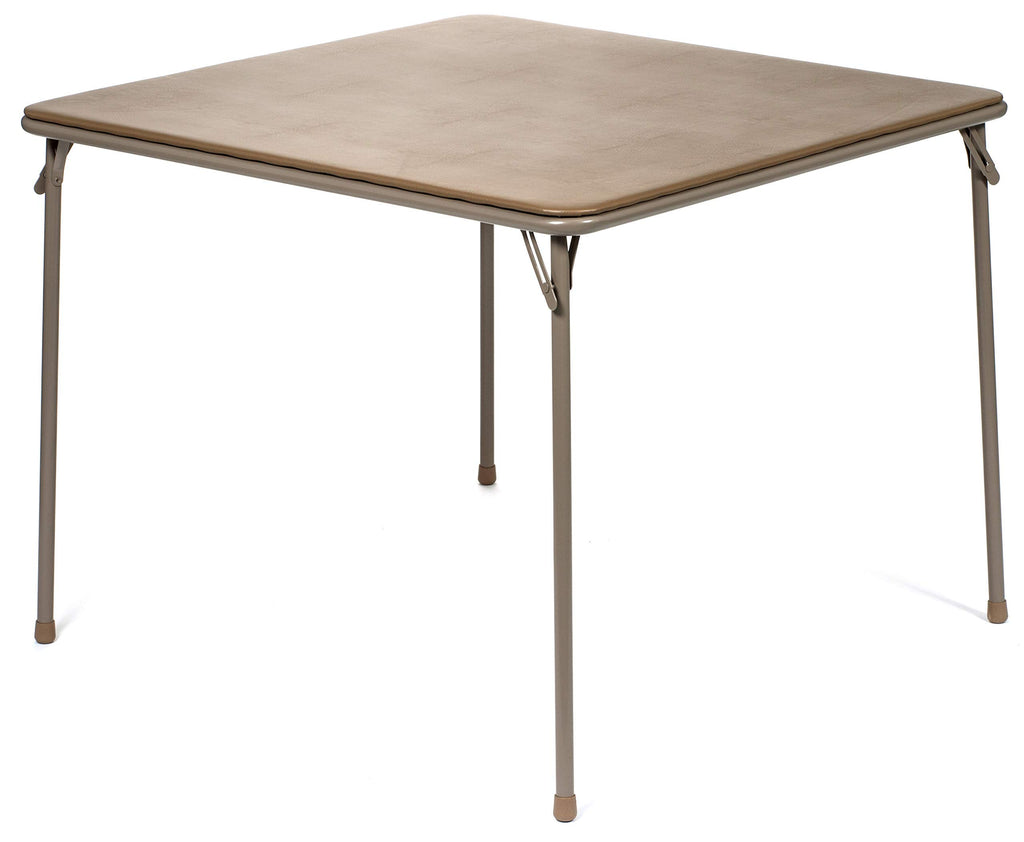 38" Square Folding Card Table, Beige Vinyl V93638