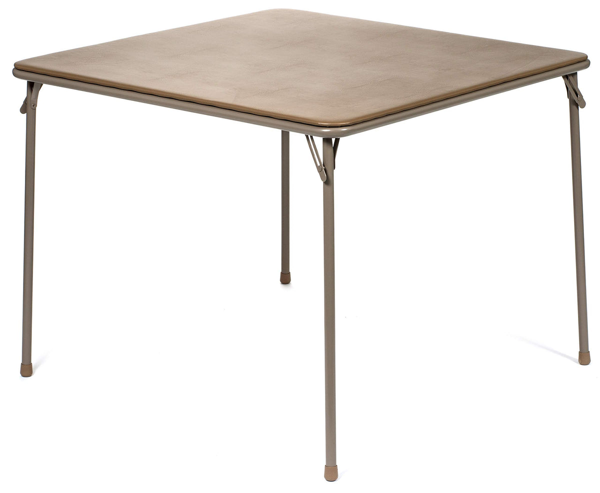 38" Square Folding Card Table, Beige Vinyl V93638