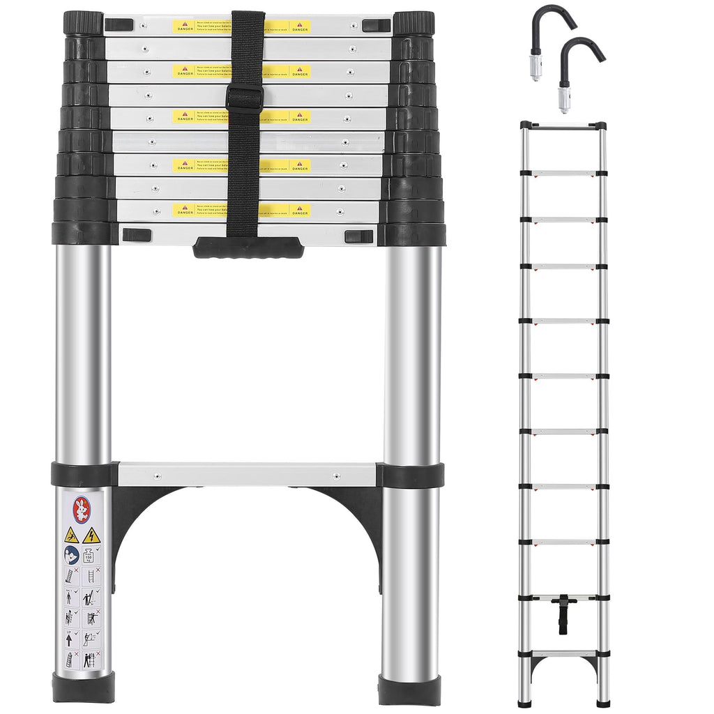 Telescoping Aluminum Ladder with Hooks I81707