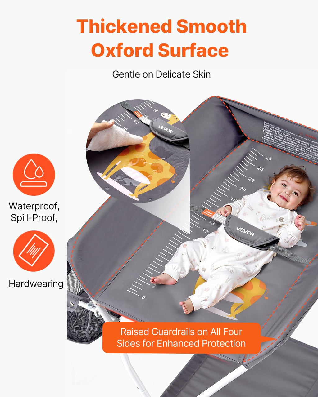 Foldable Baby Changing Table with Side Basket A705