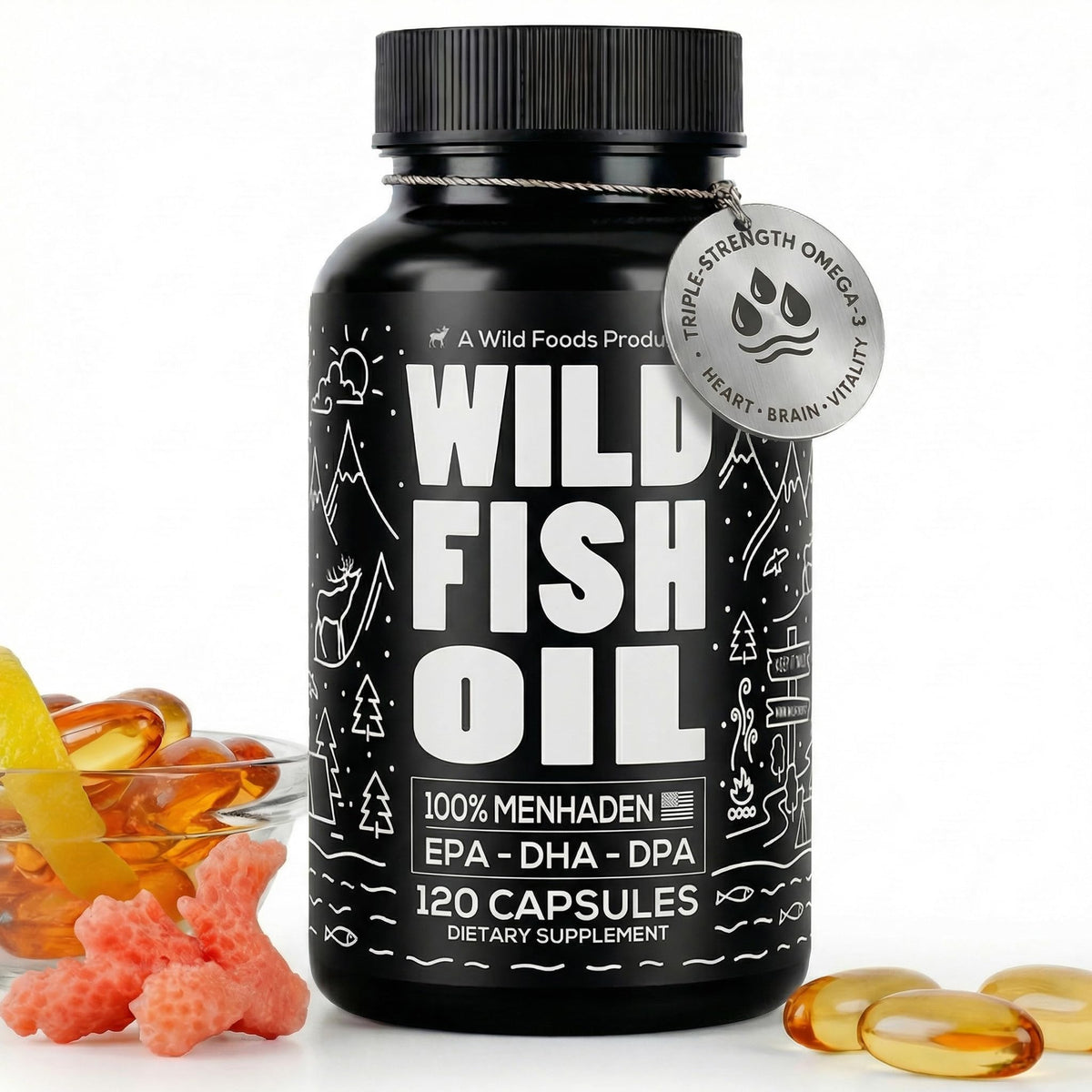 Fish Oil Omega 3 Supplements 120 Capsules G26275