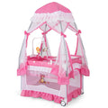 4-in-1 Pack and Play with Canopy, Changing Table and Bassinet, Hot Pink J116611