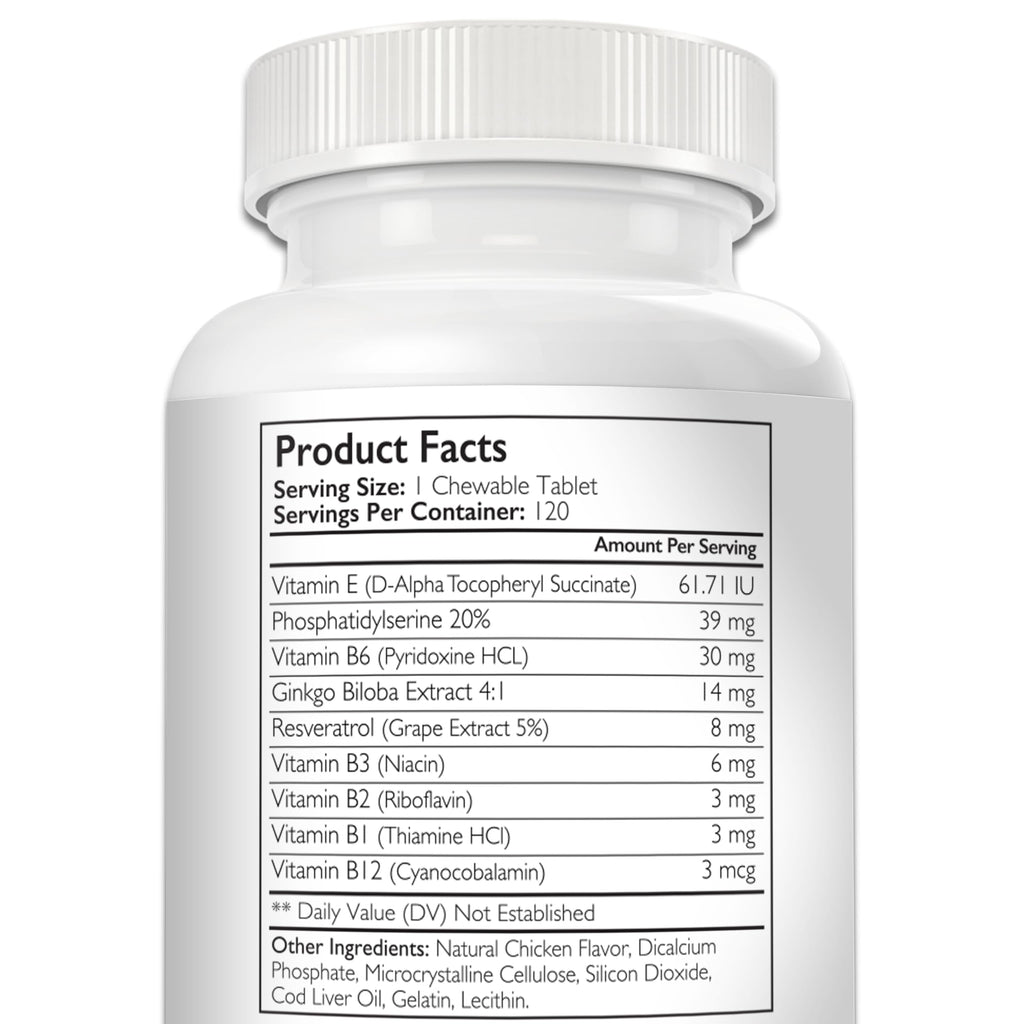 120 Chewable Tablets Cognitive Support Dog Supplement G4048