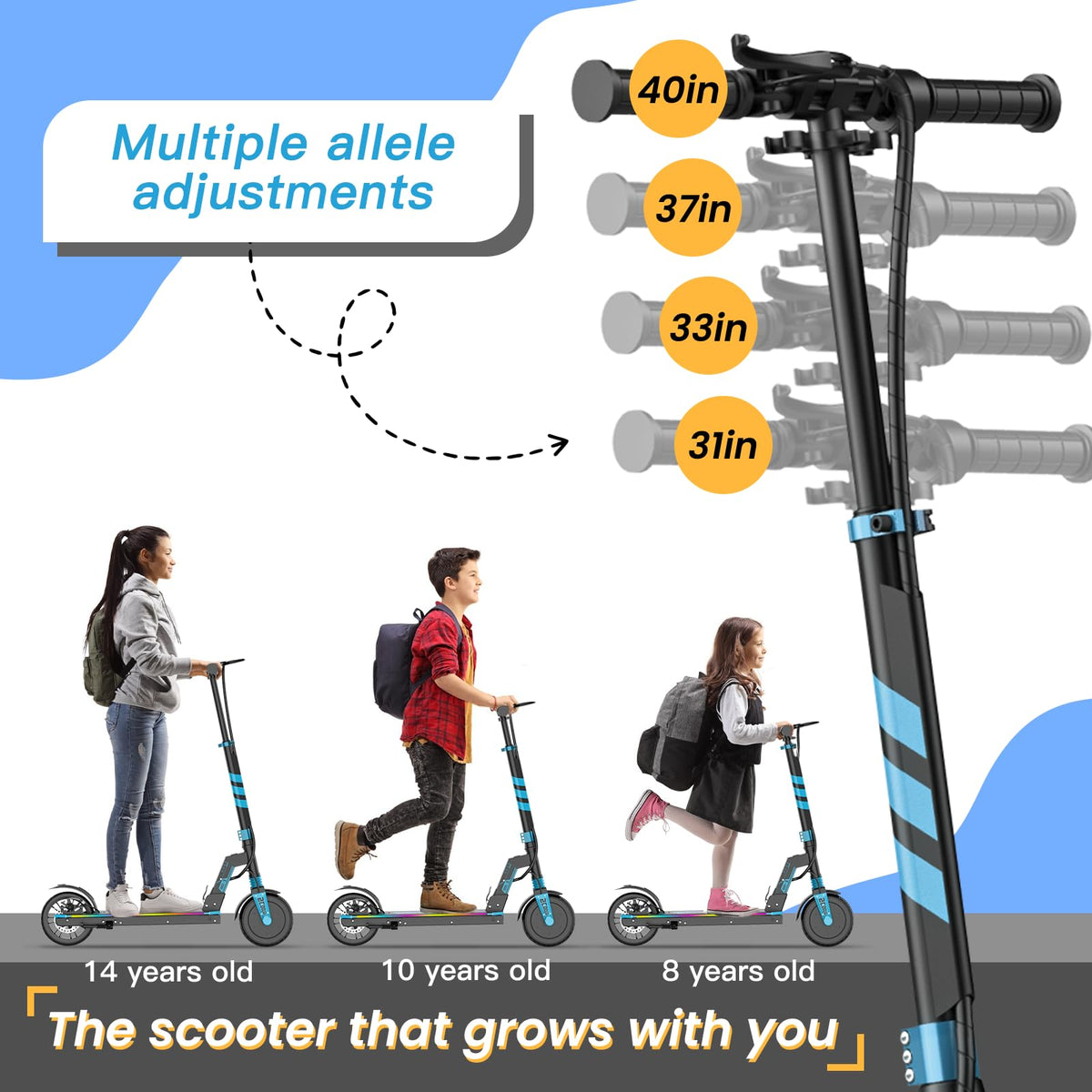 Electric Scooter Kids 8-16, 8-8.5" Solid Tires, 200-350W, UL2272 Z595