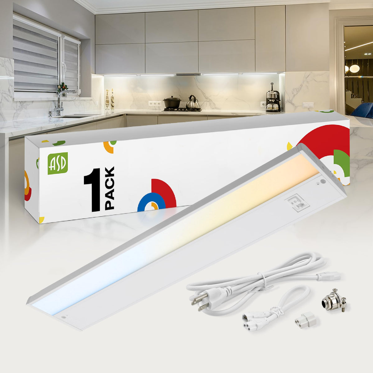 LED Under Cabinet Lighting 24 Inch Dimmable 3CCT White A74436