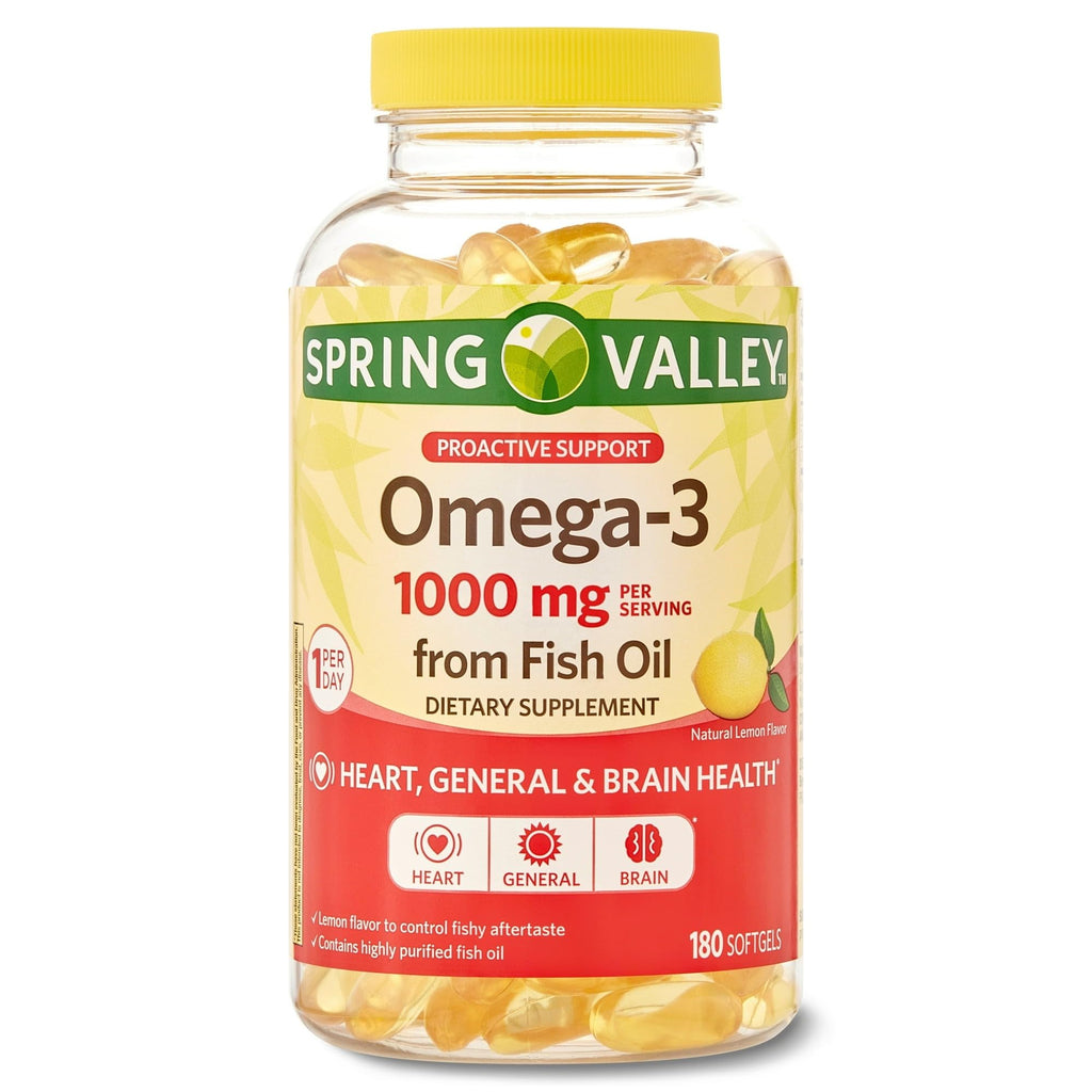 Omega-3 Fish Oil Soft Gels 1000 mg 180 Count Dietary Supplement K21820