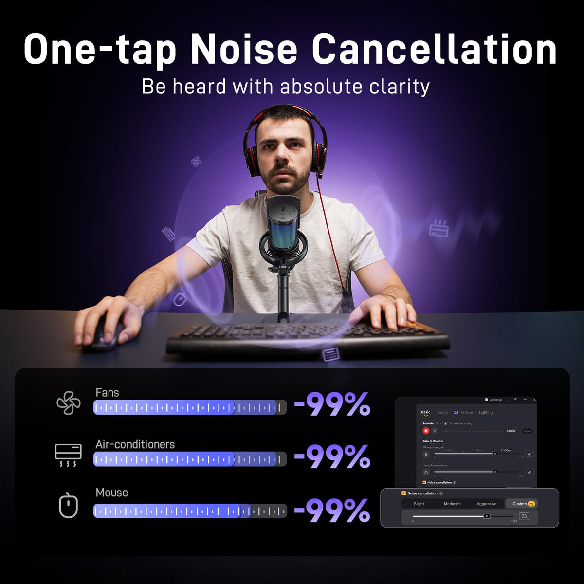 Wireless Gaming Microphone with Boom Arm U177632