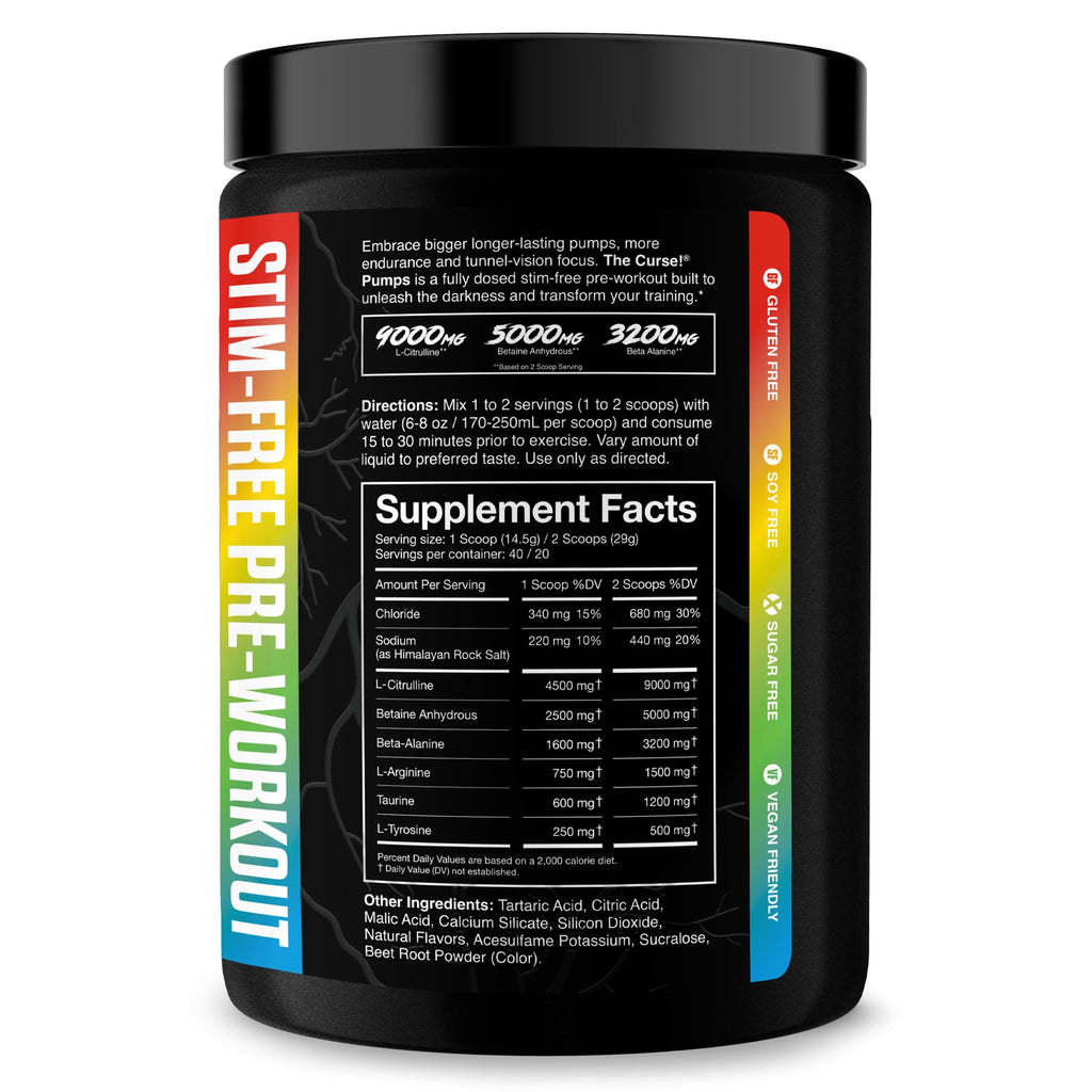Stim-Free Pre Workout Powder Sour Candy 40 Servings G12756
