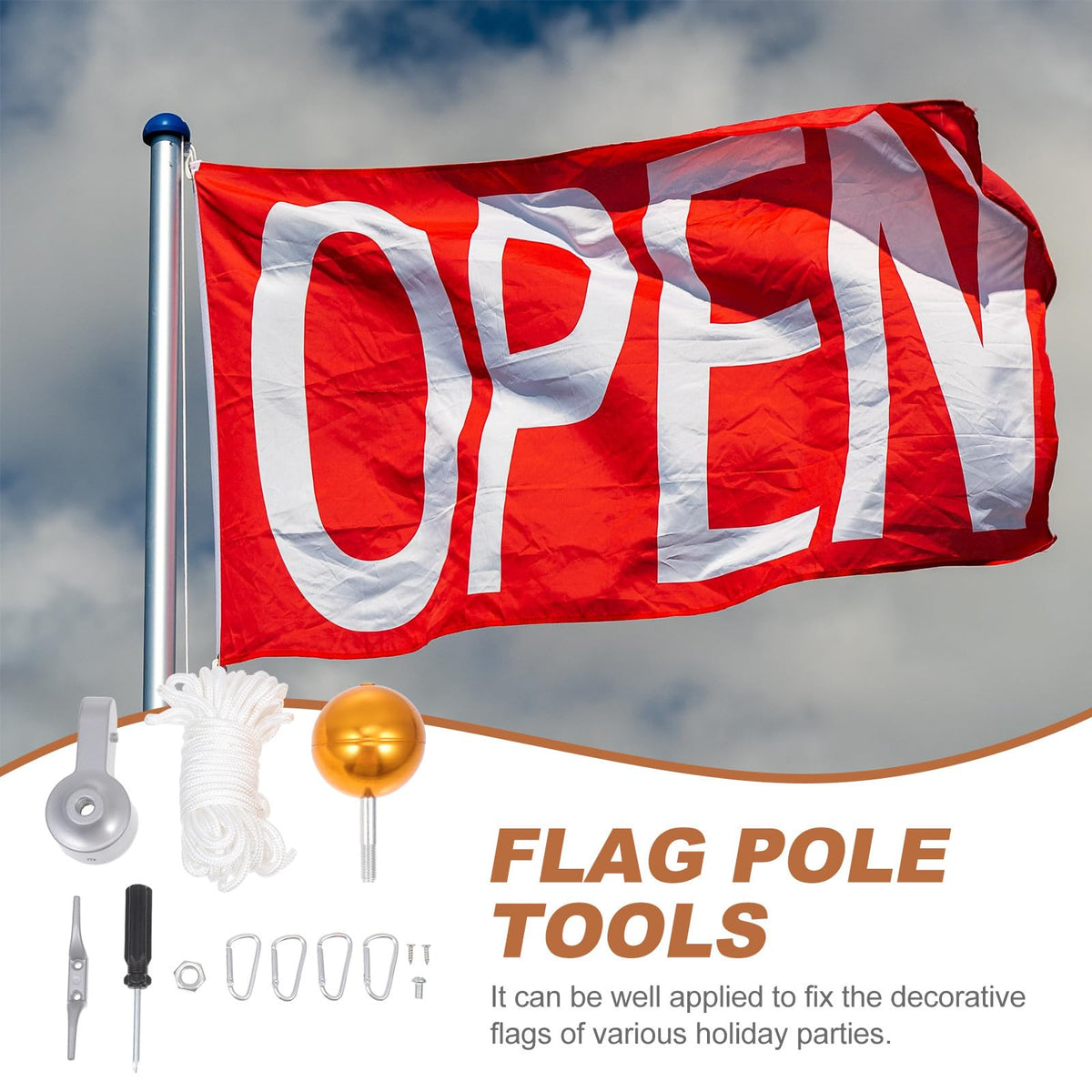 Heavy Duty Flagpole Kit Metal Repair Parts E491