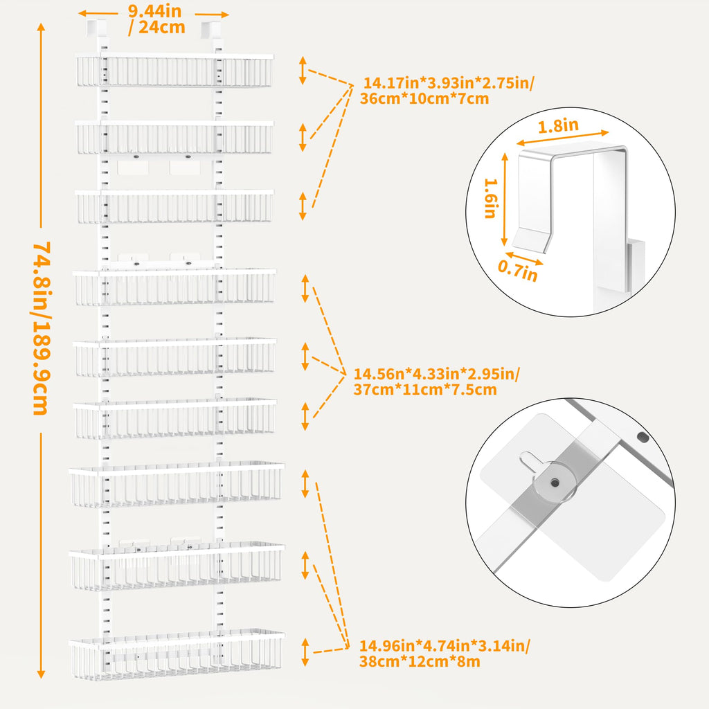 White 9-Tier Over The Door Pantry Organizer L593488