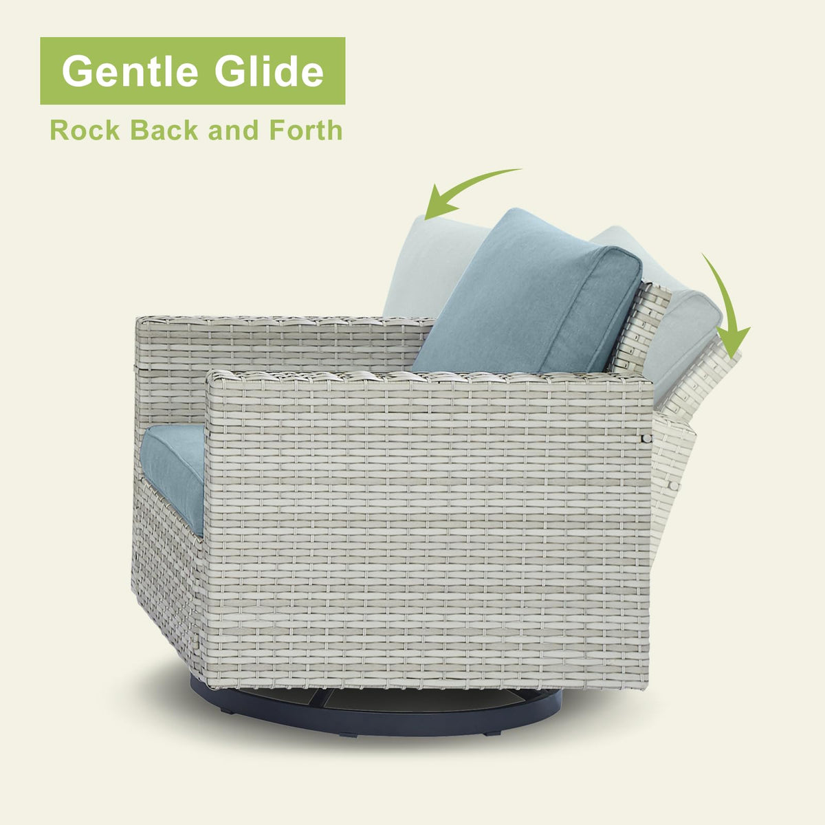 8 Piece Wicker Patio Conversation Set with Swivel Rocker Chairs Y289399