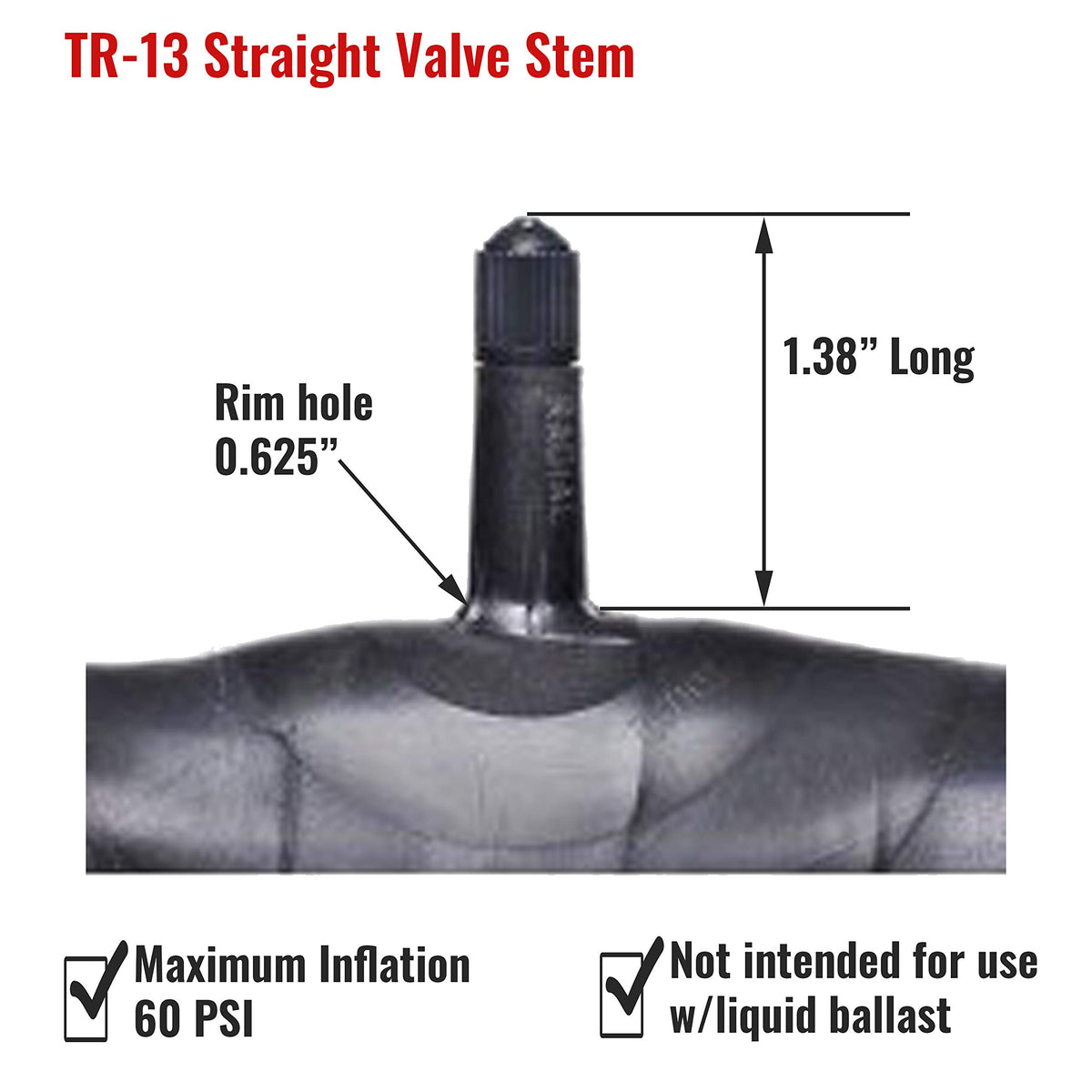 Passenger Tire Inner Tube with Tr13 Rubber Valve O75939