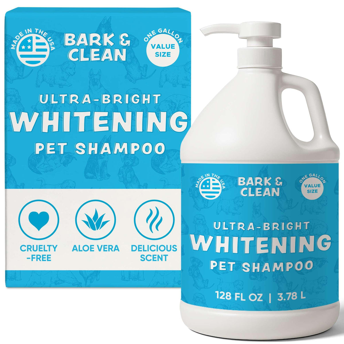 Whitening Dog Shampoo with Pump, 1 Gallon Aloe Coconut P334