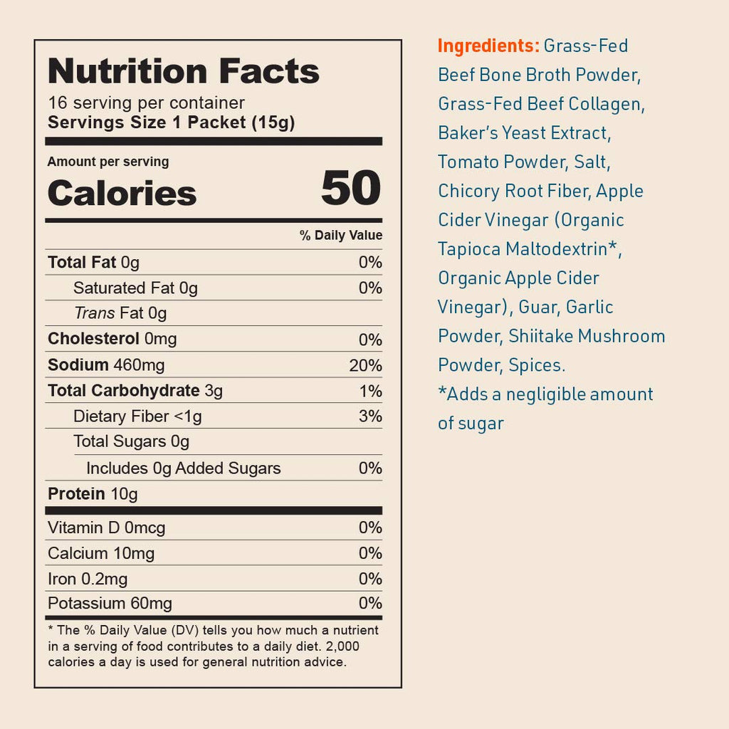 Beef Bone Broth Instant Powdered Mix 32 Pack T62077