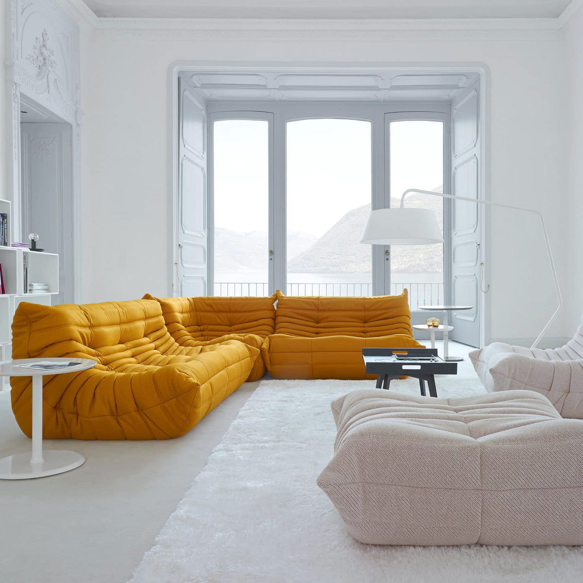Yellow Suede Memory Foam Loveseat Bean Bag Chair O1895