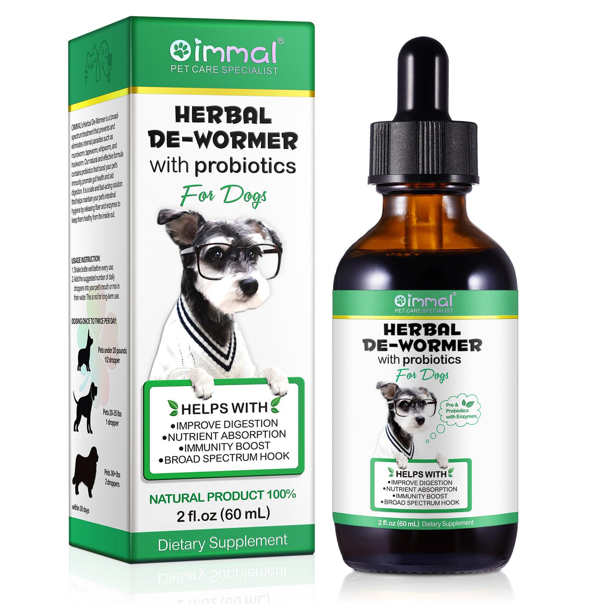 Natural Broad Spectrum Herbal Cleanse Digestive Support Supplement Drops with Probiotics T7729