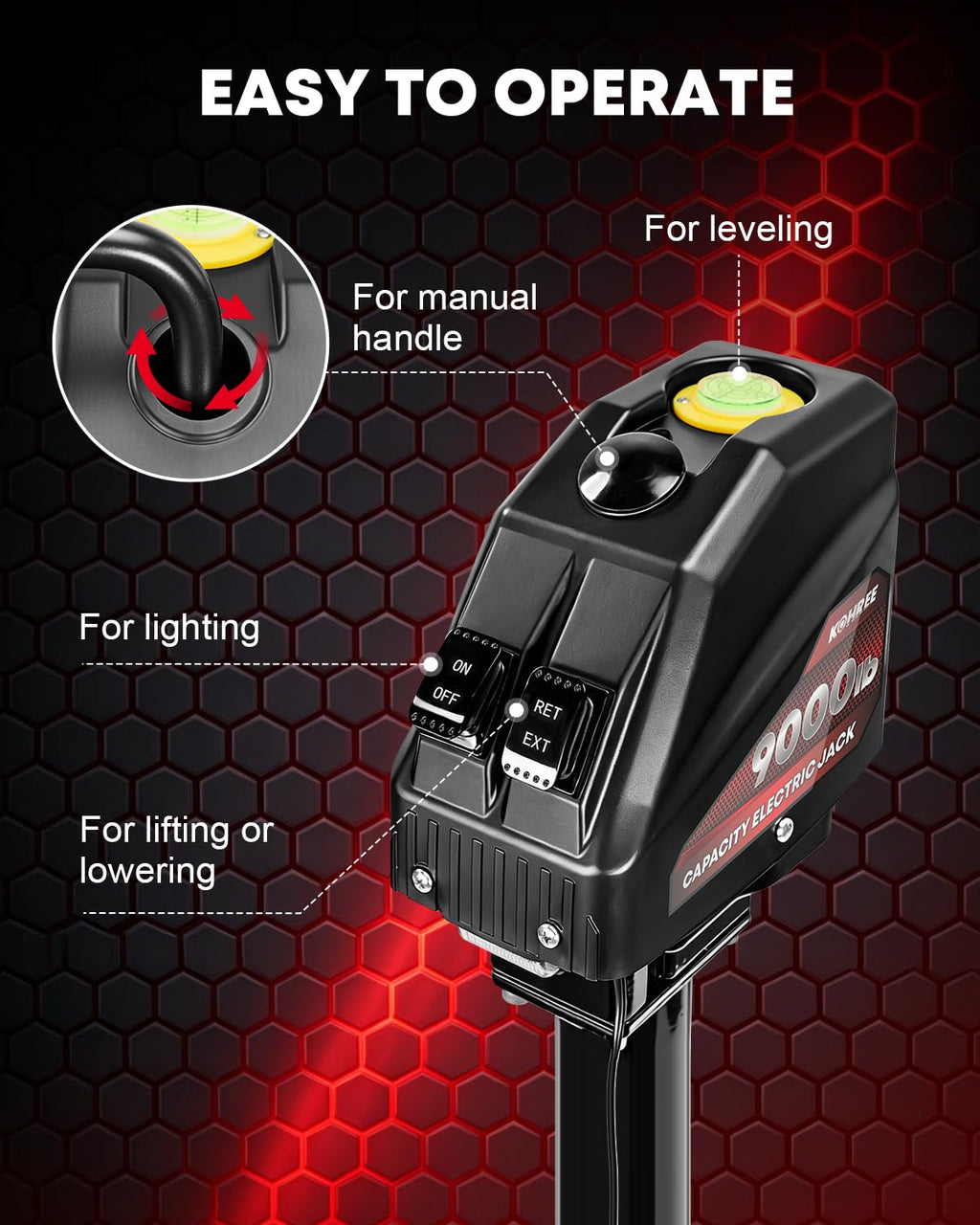 Electric Trailer Jack 9000 lbs 12V A-Frame H89272