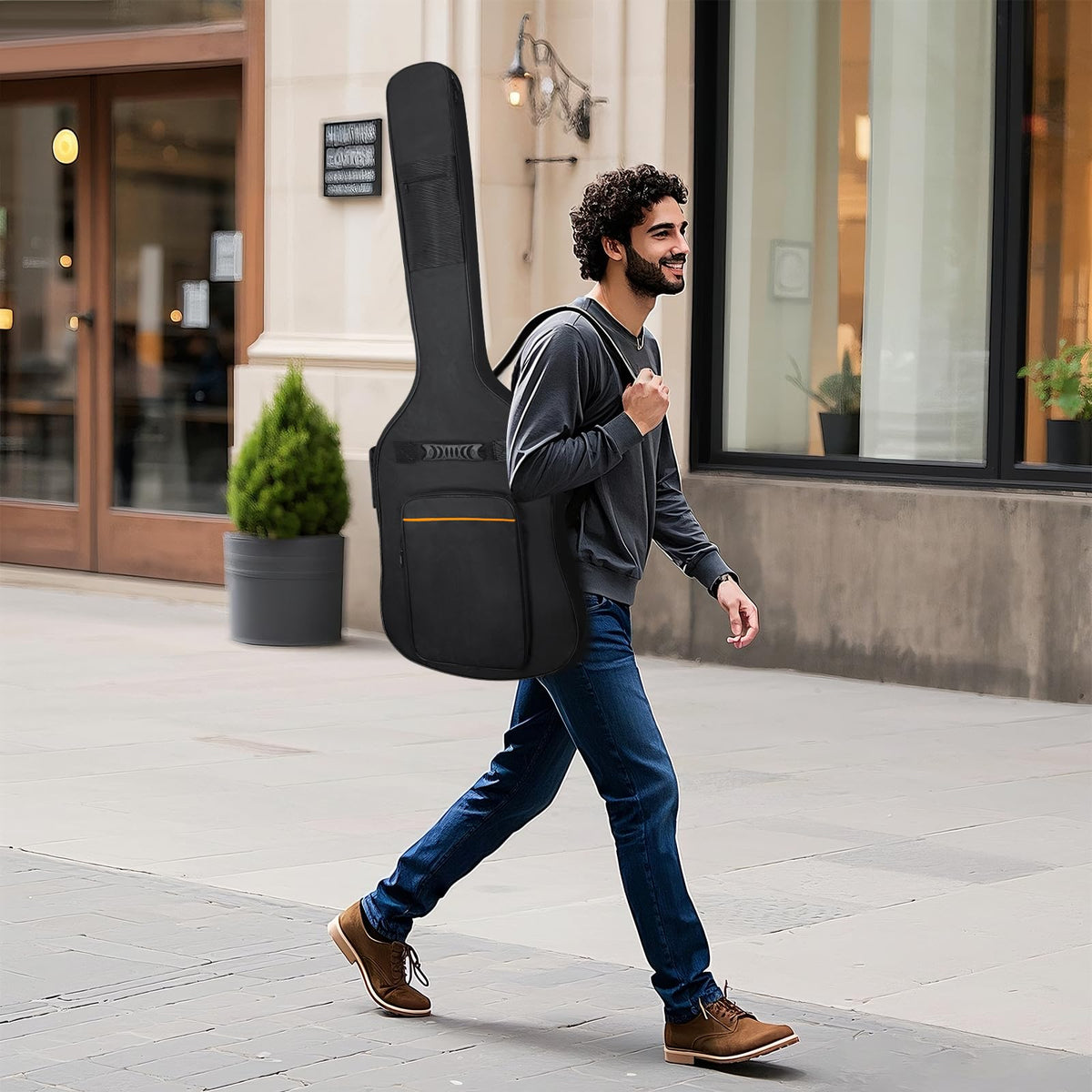Black Padded Waterproof Bass Guitar Bag I171976