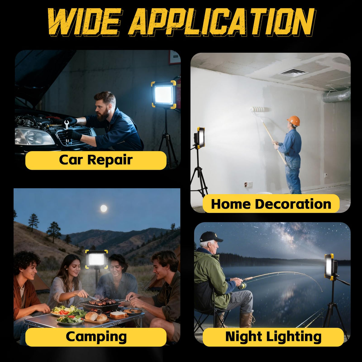 12000mAh Rechargeable Magnetic LED Work Light IP65 Waterproof 4 Modes G69294