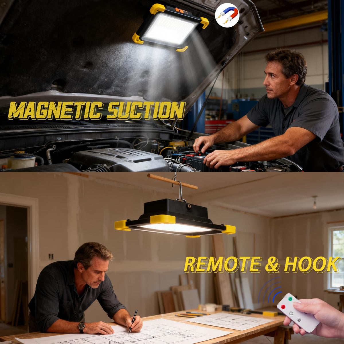 12000mAh Rechargeable Magnetic LED Work Light IP65 Waterproof 4 Modes G69294