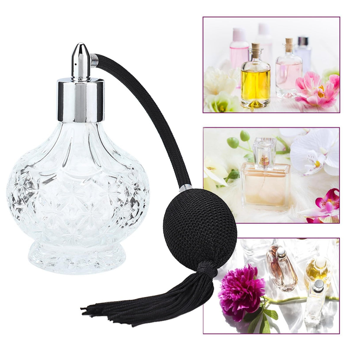Glass Perfume Bottle Refill Spray Bottle Atomizer 80ml U758581