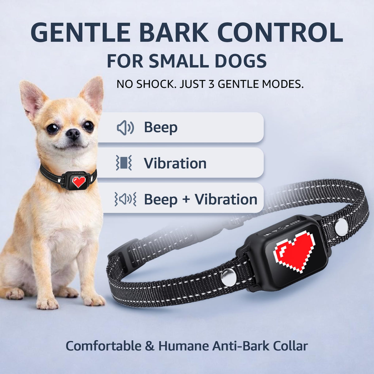 Small Dogs Bark Collar with Magnetic Charging S6069