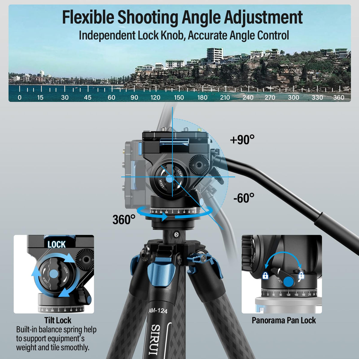 Carbon Fiber Camera Tripod with Fluid Head K56451
