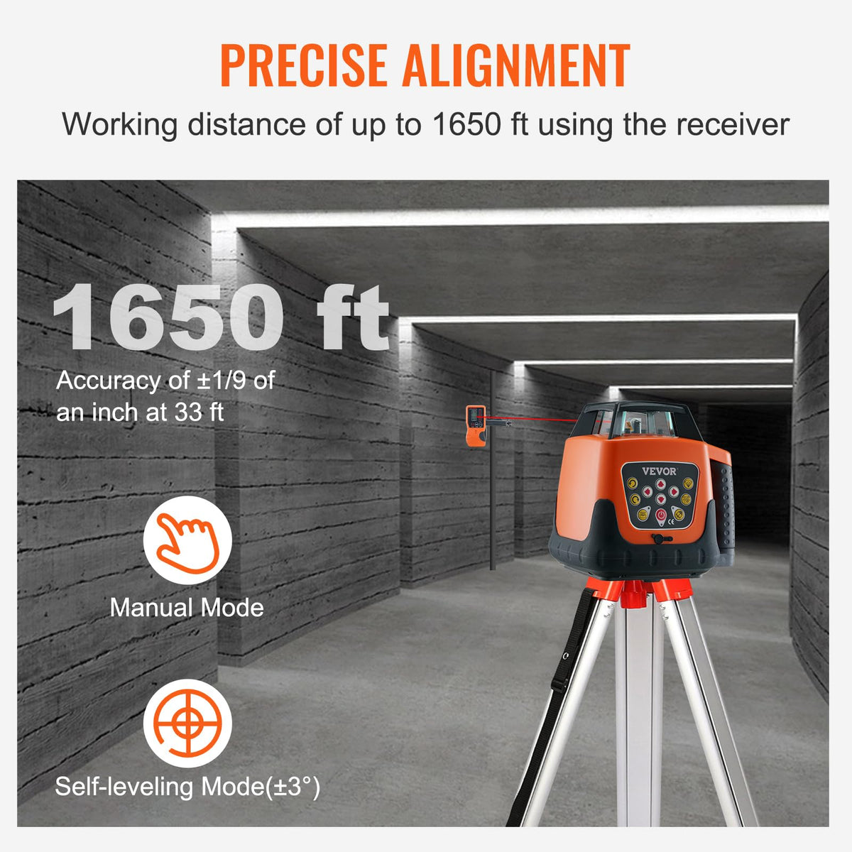 Red 360 Degree Self Leveling Rotary Laser Level Kit with Tripod A1774