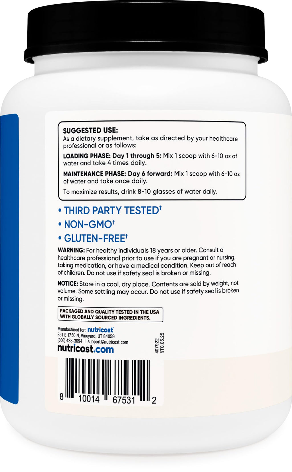 Creatine Monohydrate Micronized Powder 1 KG O864
