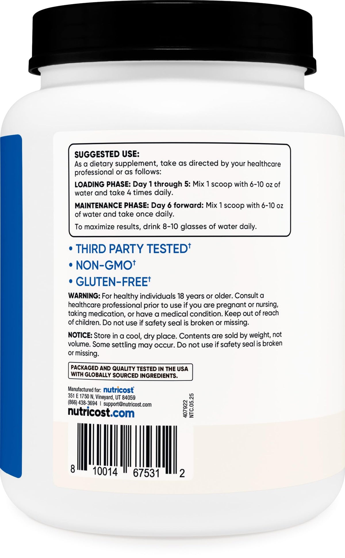Creatine Monohydrate Micronized Powder 1 KG O864