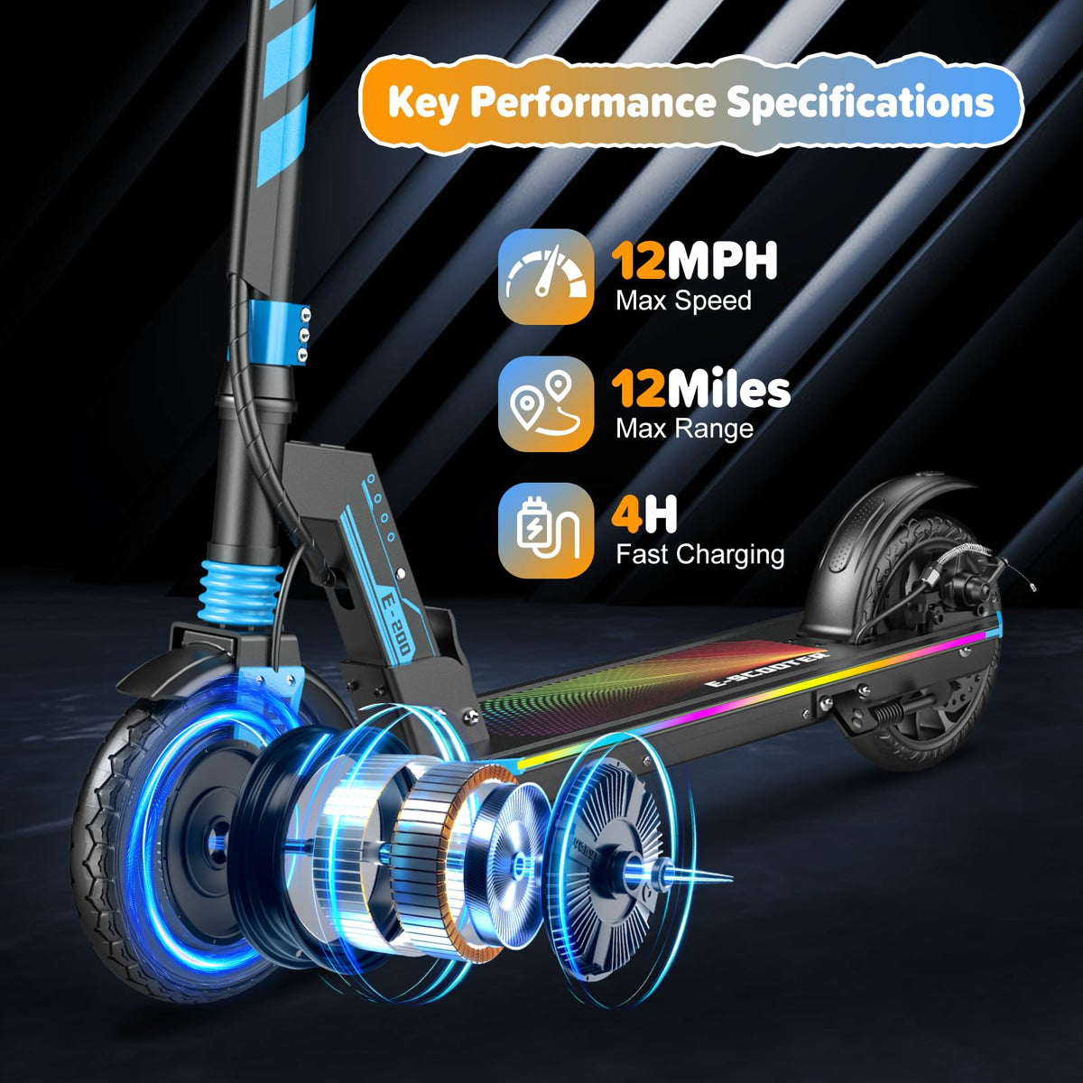 Electric Scooter Kids 8-16, 8-8.5" Solid Tires, 200-350W, UL2272 Z595