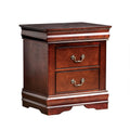 Dark Cherry 2 Drawer Solid Wood Nightstand X70568
