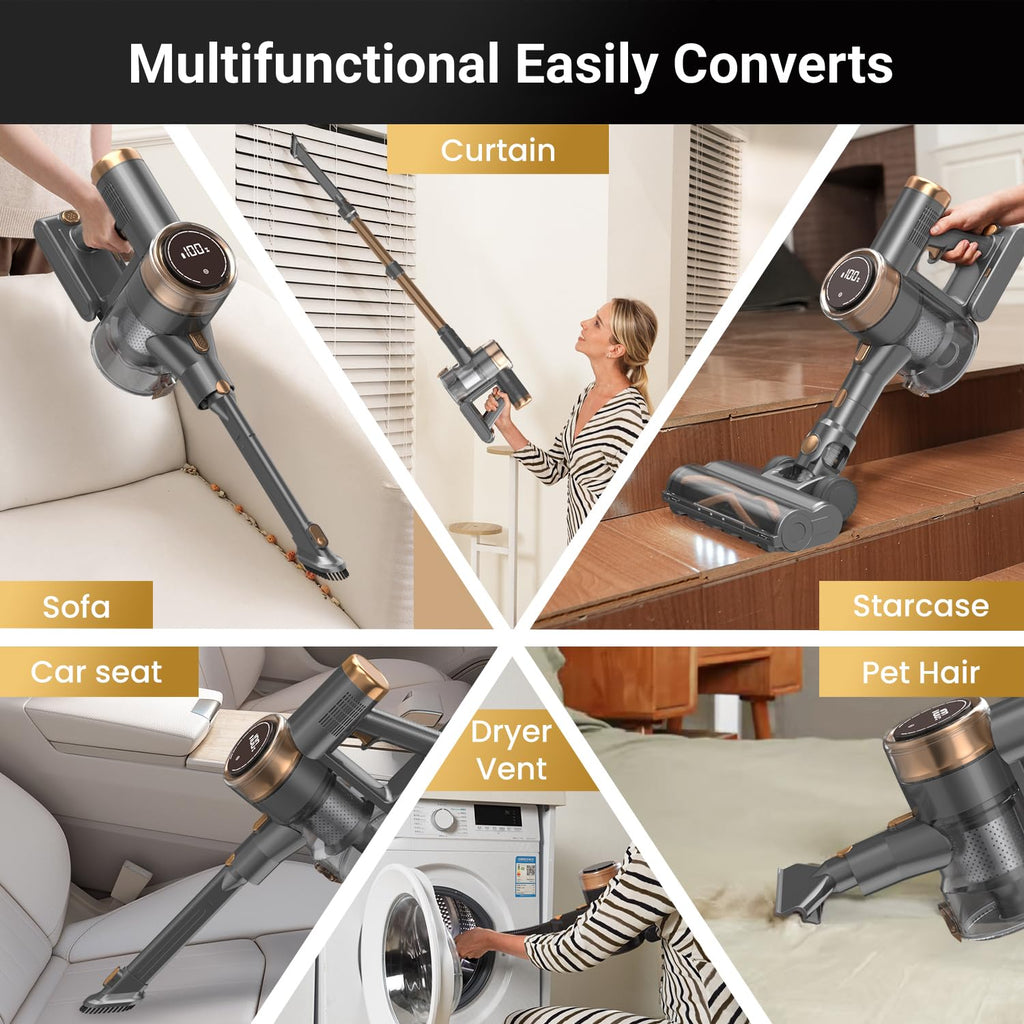 Cordless Stick Vacuum Cleaner 10-in-1 Lightweight 45mins Runtime U32644