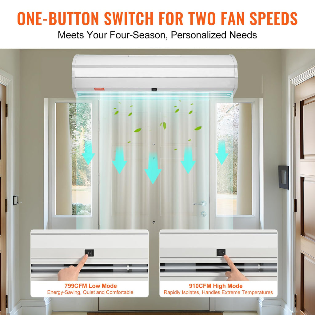 36" Wall Mounted Air Curtain 2 Speeds 900CFM Q3380
