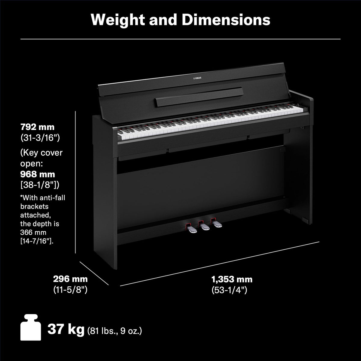 88-Key Weighted Digital Piano with 3-Pedal Unit in White Birch N5438