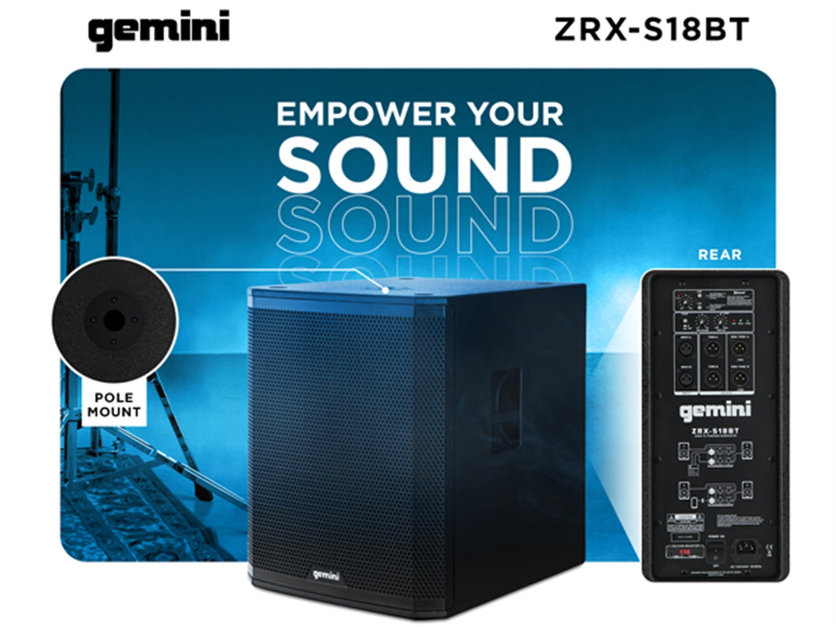 18" Powered Subwoofer, 1200 Watts, Bluetooth TWS P74862