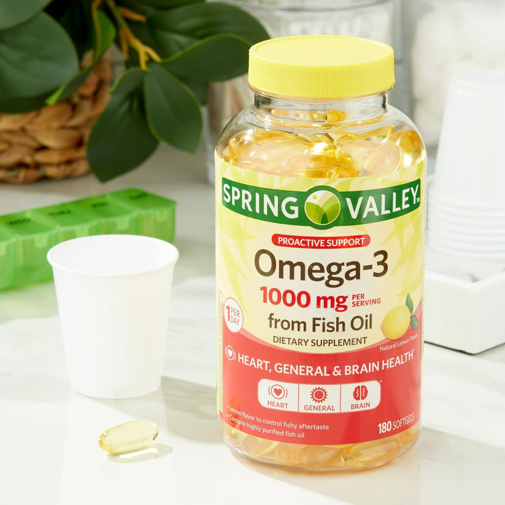 Omega-3 Fish Oil Soft Gels 1000 mg 180 Count Dietary Supplement K21820